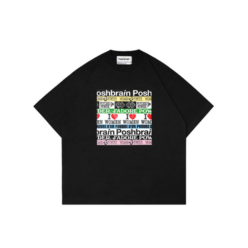 POSHBRAIN TEXTING TEE - BLACK